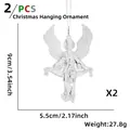 Set of two transparent acrylic Christmas angel ornaments with wing details, 9cm size - Transparent Angel Style (2 Pcs/Pack)
