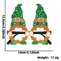 Green glitter leprechaun hat party glasses with orange frames for St. Patrick's Day - Gnome Holding Four Leaf Clover