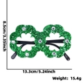 Lunettes trèfle vert Saint-Patrick avec paillettes et strass pour fêtes joyeuses - Trèfle avec Strass