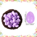 Speckled purple foam Easter eggs in a decorative bird nest with size dimensions - Extra Large / Easter Purple Glitter Eggs