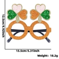 Orange St. Patrick's Day shamrock party glasses with colorful glitter heart accents - Tri-color Shamrock