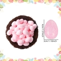 Pink glitter foam Easter egg in a bird nest, size detail measuring 4cm by 3cm - Extra Large / Easter Pink Glitter Eggs