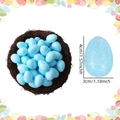 Light blue speckled foam Easter egg in a brown woven nest decoration for DIY crafts - Extra Large / Easter Blue Glitter Eggs