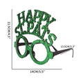 Green glitter St. Patrick's Day glasses with Happy St. Pat's text and clover design - HAPPY Letter Style