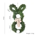 Ghirlanda coniglio di Pasqua con luci LED e fiocco beige a pois, trama verde, altezza 62cm - Stile Coniglio Verde Smeraldo (Senza Luce)