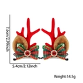Barrettes à cheveux bois de renne de Noël avec baies rouges et nœuds à carreaux rouges - Bois de Renne Rouge Nœud à Carreaux Rouge Vert
