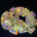 Oster-Goldnetzband mit bunten LED-Lichtern und Motiven von Hasen und Ostereiern - US 1 / Gold Buntes Licht