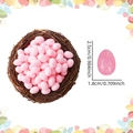 Pink foam Easter eggs with glitter texture in a decorative bird nest set for DIY - Medium / Easter Pink Glitter Eggs