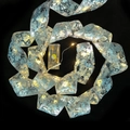 Silver Easter LED ribbon light string with warm white bulbs and battery box - Blue Warm Light
