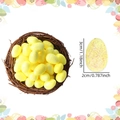 Set of yellow speckled Easter eggs in a wicker nest with precise 3x2cm size labels - Large / Easter Yellow Glitter Eggs