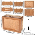 Dark brown wooden money box with 10.000 Euro counter grid and marker pen - Light Color 10000 Euros