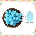 Blue glitter Easter eggs in a decorative bird nest for festive DIY party decor - Large / Easter Blue Glitter Eggs