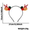Christmas reindeer headband with red antlers, green bells and size measurements - Red Antlers With Red Green Pompoms
