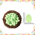 Light green speckled foam Easter eggs in a decorative woven bird nest ornament - Small / Easter Green Glitter Eggs