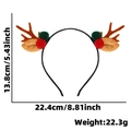 Serre-tête bois de renne marron avec pompons festifs rouges et verts pour Noël - Pompons Rouges Et Verts Et Motif De Bois De Cerf Marron