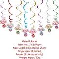 Dettaglio di spirali colorate per feste con motivi di animali, palloncini e regali - Serie Palloncino Scatola Regalo (Z11) / Spirale Singola