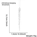 12er Set transparente Eiszapfen-Anhänger für den Weihnachtsbaum mit Aufhängern - Transparenter Eiszapfen-Anhänger
