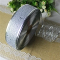 Sparkling silver glitter mesh ribbon roll for Christmas tree decor and gift wrapping - 2m Overlock Irregular Mesh Silver Ribbon