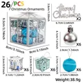 Set di 26 decorazioni per albero di Natale blu e argento con palline e regali - 26 Pezzi Per Scatola / Scatola Regalo di Ornamenti Appesi Blu