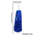 Pompones de animadora azul metálico con mango blanco y medidas para eventos deportivos - Pompon Metálico Azul 30g