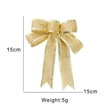Fiocco natalizio dorato glitterato 15cm per decorazioni dell'albero e pacchi regalo - Fiocco d'Oro / 15CM