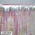 Tenda a frange laser cangiante in rosa e viola per decorazioni da parete party - 15*100cm