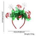 Diadema de Navidad con espumillón verde, mini sombrero rojo y copos de nieve blancos - Estilo Gorro de Navidad Copo de Nieve