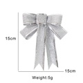 Fiocco di Natale argento glitterato per decorazione albero, misura 15x15cm - Fiocco d'Argento / 15CM