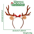 Christmas reindeer antler headband with orange polka dot ears and red satin bow - Brown Antler Bowknot Headband