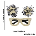 2026 Happy New Year black and gold glitter star party glasses with fringe decor - New Year Glasses / Star Rainbow Style