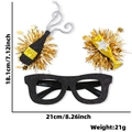 2026 New Year black and gold party glasses with champagne and stars decoration - New Year Glasses / Champagne Goblet Style