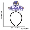 Purple Happy New Year headband with gnomes motif, 24cm by 16.5cm holiday party hair accessory - Three Gnomes Letter Style (三个矮人字母款)