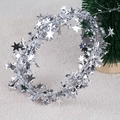 Ghirlanda di stelle argentate da 7,5m per albero di Natale e decorazione feste - Argento (Stella di filo)