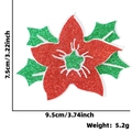 Christmas glitter poinsettia hair clip in red and green, size 9.5cm x 7.5cm, weight 5.2g - Christmas Poinsettia Flower
