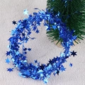 Ghirlanda di stelle blu metallizzato con paillettes per decorazione albero di Natale - Blu (Stella di filo)