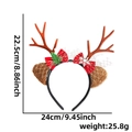 Brown reindeer antler headband with red bow and dimensions 22.5cm by 24cm - Brown Velvet Ears Brown Antlers