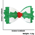Glitter Christmas bow hair clip with holly leaves and red berries for festive hair decor - Holly Berry Bow