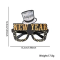 Occhiali da festa 2026 neri scintillanti con cilindro bianco e scritte dorate - Stile a cilindro Happy New Year