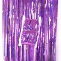 Holographic purple foil fringe curtain backdrop for wedding and party decorations - Purple