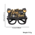 Occhiali festa Capodanno nero e oro con scritta Cheers TO THE New Year e dettagli glitter - Stile confezione regalo bicchiere da vino oro nero