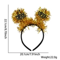 Gold glitter New Year headband with crown pompons and New Year lettering - Crown Gold Tinsel