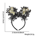2026 Happy New Year headband with champagne glass and tinsel stars party accessory - Wine Glass Star Tinsel