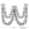 Sparkling silver St. Patrick's Day tinsel garland, 2m length, 26g weight, wavy party decor - Silver Clover Style