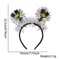 Golden glitter butterfly headband with silver tinsel for New Year party celebrations - Wine Glass Silver Tinsel