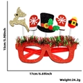 Christmas party glasses with glitter red frame, gold reindeer and spring ornaments - Top Hat with Gloves