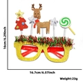 Christmas glitter glasses frame featuring golden reindeer and tree for party decoration - Reindeer with Star
