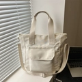 Sac fourre-tout minimaliste en nylon blanc avec bandoulière réglable pour le quotidien - Blanc