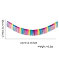 Striscione a frange arcobaleno sfumato 33cm x 300cm per decorazioni di sfondi per feste - Sfumatura a Righe Verticali Macaron / Verticale
