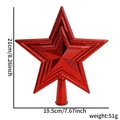 Red Christmas tree star topper with dimensions of 21cm height and 19.5cm width - 21CM Red Tree Top Star