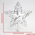 Silver hollow star Christmas tree topper with dimensions 20.5cm width and 22cm height - 22CM Silver Star